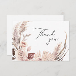Boho Pampas grass Floral Dried Flowers Wedding Bedankkaart