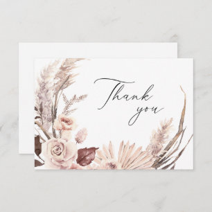 Boho Pampas grass Floral Dried Flowers Wedding Bedankkaart