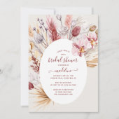 Boho Pampas Grass Floral Modern Vrijgezellenfeest Kaart (Voorkant)