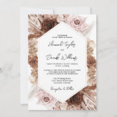 Boho Pampas Grass Floral QR Code RSVP Weddenschap Kaart (Voorkant)