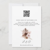 Boho Pampas Grass Floral QR Code RSVP Weddenschap Kaart (Achterkant)