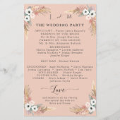 Boho Pampas Grass Floral Rustic Wedding Programme (Achterkant)