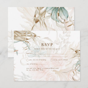 BOHO Pampas Grass Floral Sage Wedding Briefkaart