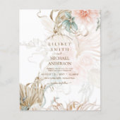 BOHO Pampas Grass Floral Sage Wedding Flyer (Voorkant)