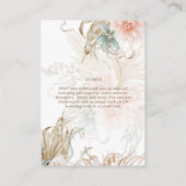 BOHO Pampas Grass Floral Sage Wedding Informatiekaartje (Achterkant)