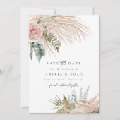 Boho Pampas Grass Floral Save The Date Kaart (Voorkant)