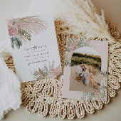 Boho Pampas Grass Floral Save The Date Kaart