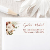 Boho Pampas Grass Floral Terracotta Earthy Adres Etiket (Insitu)