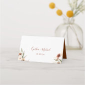 Boho Pampas Grass Floral Terracotta Wedding Plaatskaartje (Achterkant)