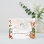 BOHO Pampas Grass Floral Tropical Wedding Briefkaa Briefkaart (Staand voorkant)