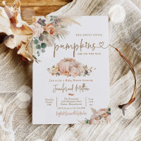 Boho Pampas Grass Floral Twin Pumpkin Baby shower