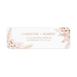 Boho Pampas Grass Floral Wedding Etiket