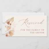 Boho Pampas Grass Floral Wedding Reserved Sign (Voorkant)