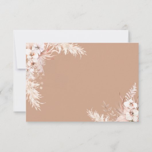 Boho Pampas Grass Floral Wedding RSVP-kaart RSVP Kaartje (Achterkant)