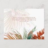 BOHO Pampas grass Floral Wedding Save the Date Pos Briefkaart (Achterkant)