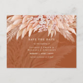 BOHO Pampas grass Floral Wedding Save the Date Pos Briefkaart (Voorkant)