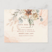 BOHO Pampas grass Floral Wedding Save the Date Pos Briefkaart (Voorkant)