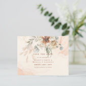 BOHO Pampas grass Floral Wedding Save the Date Pos Briefkaart (Staand voorkant)