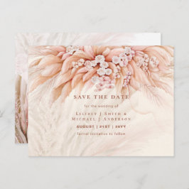 BOHO Pampas grass Floral Wedding Save the Date Pos Briefkaart