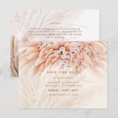 BOHO Pampas grass Floral Wedding Save the Date Pos Briefkaart (Voorkant / Achterkant)