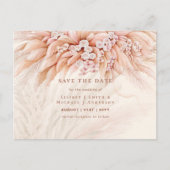 BOHO Pampas grass Floral Wedding Save the Date Pos Briefkaart (Voorkant)