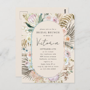 Boho Pampas Grass Florals Bridal Brunch Uitnodigin Briefkaart