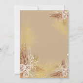 Boho Pampas Grass Flowers Script Wedding Kaart (Achterkant)