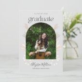 Boho Pampas Grass Foto High School Afstuderen Kaart (Staand voorkant)