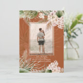 BOHO Pampas grass FOTO Terracotta Save the Date (Staand voorkant)
