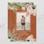 BOHO Pampas grass FOTO Terracotta Save the Date (Voorkant / Achterkant)