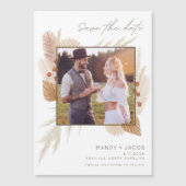 Boho Pampas Grass Foto Wedding Save the Date (Voorkant)