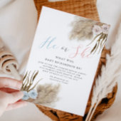 Boho Pampas Grass Gender Reopenbaart de uitnodigin Kaart