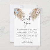 Boho Pampas Grass Gender Reveal Party Bedankkaart (Voorkant)