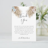 Boho Pampas Grass Gender Reveal Party Bedankkaart (Staand voorkant)
