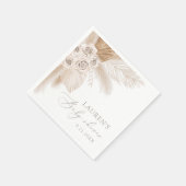 Boho Pampas Grass Genderneutraal Baby shower Servet (Hoek)