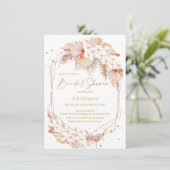 Boho Pampas Grass Geometric Vrijgezellenfeest Invi Kaart (Staand voorkant)