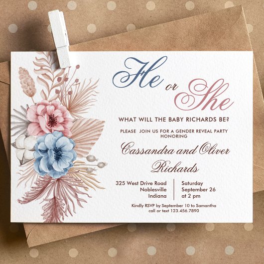 Boho Pampas Grass Geslacht onthullen Kaart