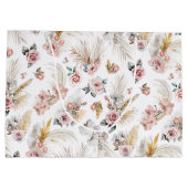 Boho Pampas Grass Gift Bag Blush Floral Groot Cadeauzakje (Achterkant)