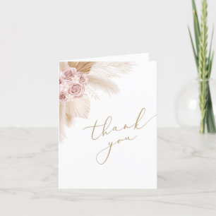 Boho Pampas Grass Girl Baby shower Bedankkaart
