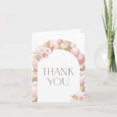 Boho Pampas Grass Girl Baby shower Bedankkaart (Voorkant)