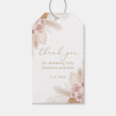 Boho Pampas Grass Girl Baby shower Cadeaulabel (Voorkant)