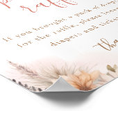 Boho Pampas Grass Girl Baby shower Diaper Raffle Poster (Hoek)