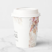 Boho Pampas Grass Girl Baby shower Papieren Bekers (Links)