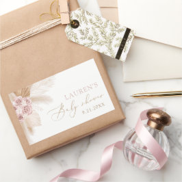 Boho Pampas Grass Girl Baby shower Rechthoekige Sticker