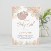 Boho Pampas Grass Girl's Baby shower Kaart (Staand voorkant)
