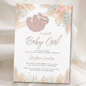 Boho Pampas Grass Girl's Baby shower Kaart