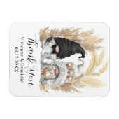 Boho Pampas Grass Gnome Wedding Bedankt Card Magneet (Horizontaal)