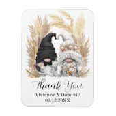 Boho Pampas Grass Gnome Wedding Bedankt Card Magneet (Verticaal)
