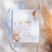 Boho Pampas Grass Gold Botanical Arch Baby shower Briefkaart