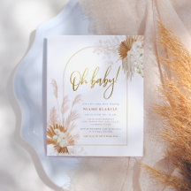 Boho Pampas Grass Gold Botanical Arch Baby shower